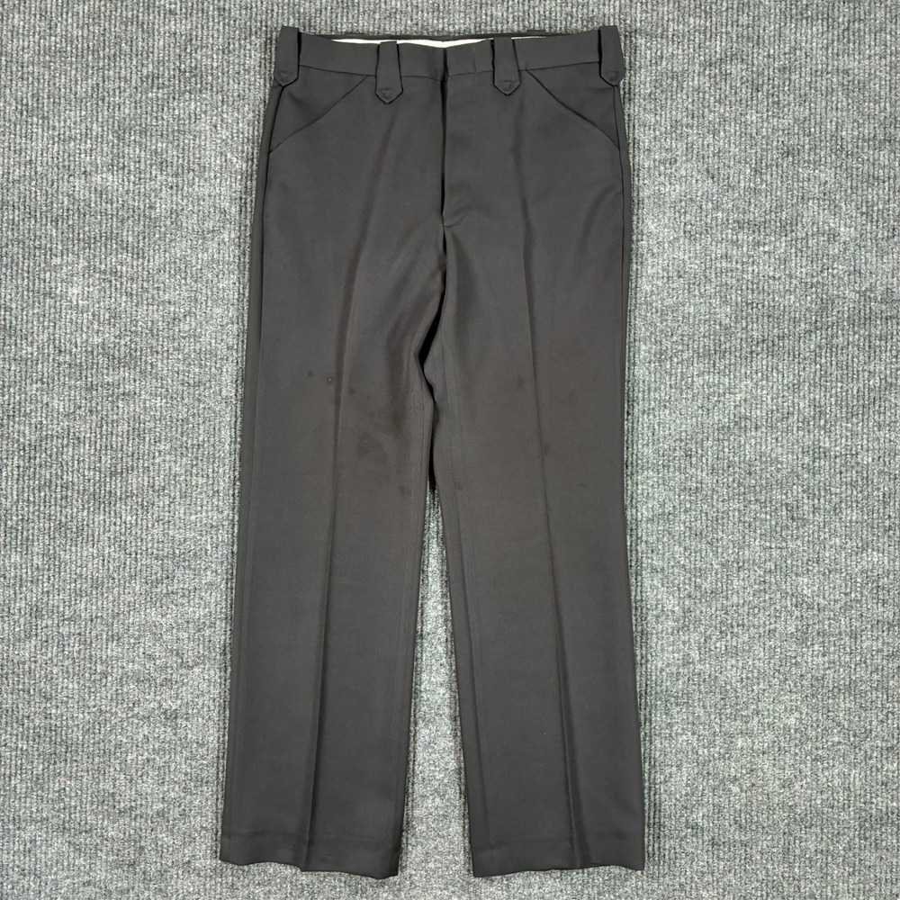Vintage Sheplers Western Dress Pants Mens Size 34 Black Polyester USA Cowboy